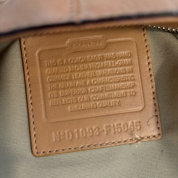 Coach Off-White and Tan Leather Double Strap Satchel Bag - Picture 7 of 11